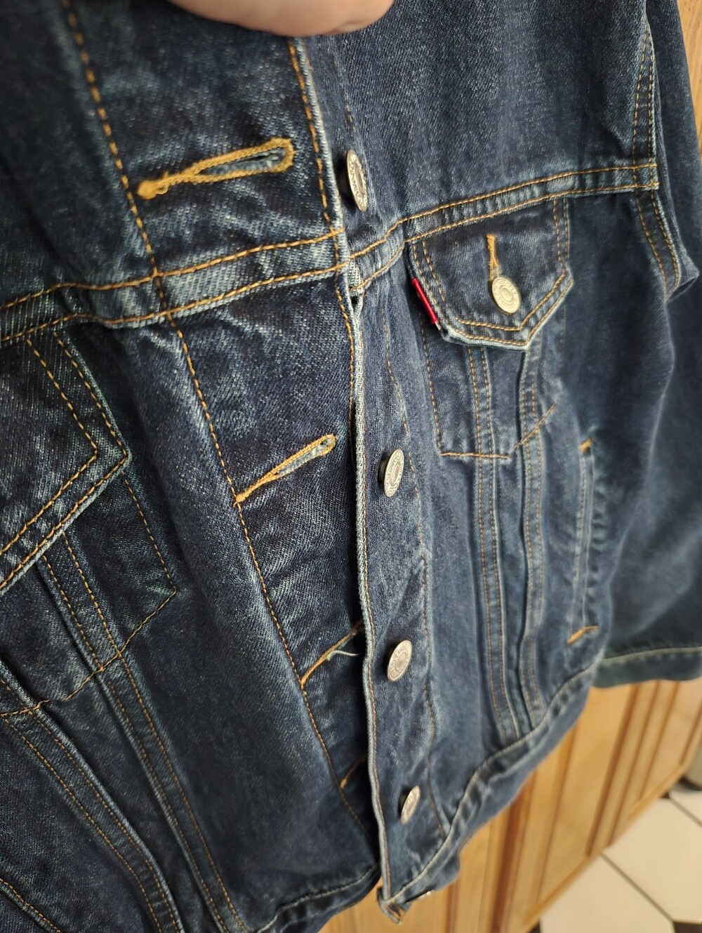 Vintage Levi's Dark Indigo Denim Jacket - Dark Wash- Navy Blue - Picture 4 of 9